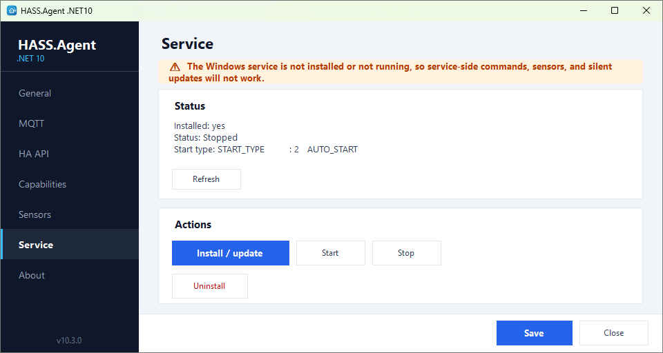Service page